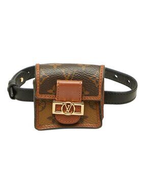 Louis Vuitton Monogram Bracelet Party Dauphine Airpods Case Brown Leather